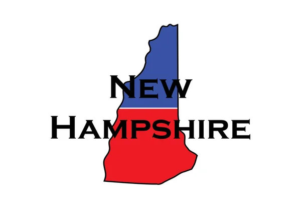 stock image Politically split state of New Hampshire with half red and blue. High quality photo