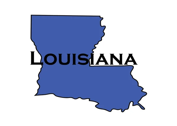 Politiskt Liberal Blå Staten Louisiana Med Karta Skiss Högkvalitativ Illustration — Stockfoto