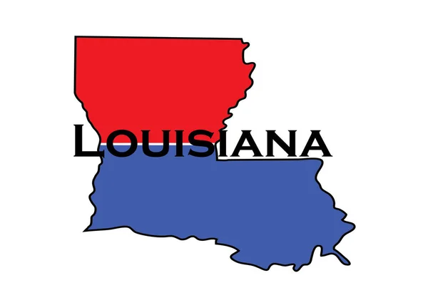 Politisch Gespaltener Bundesstaat Louisiana Mit Einer Hälfte Rot Und Blau — Stockfoto