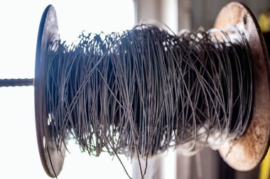 Siluet tel makarası bir Milli üzerinde. - Evet. Yüksek kalite fotoğraf