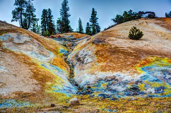 Hdr Trail View Sulphur Works Hydrothermal Area Lassen Volcanic National — Stock Photo, Image