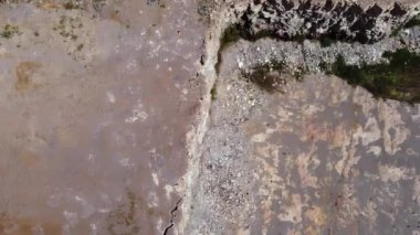 Güney Dakota, Sioux Falls 'taki Quartzite taş ocağının yüzey manzarası. Yüksek kalite 4k görüntü