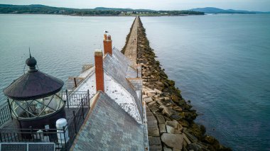 Rockland Kırık Su Deniz Feneri, Maine Körfezi 'ndeki limandan geçiyor. Yüksek kalite fotoğraf