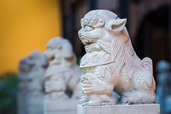 White Lion Stone Statues Baolunsi Temple Chongqing China — Stock Fotó