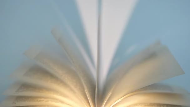 Βιβλίο Κινούμενες Σελίδες Στον Άνεμο Σκιές Από Φώτα Της Δημοσιότητας — Αρχείο Βίντεο