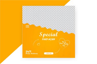  Special food menu restaurant social media or Instagram post banner template design  