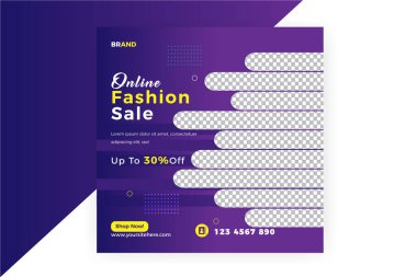 New fashion sale social media or Instagram post banner template design  