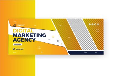 Yaratıcı kurumsal dijital pazarlama ajansı iş dünyası sosyal medya Facebook kapak tasarım şablonu