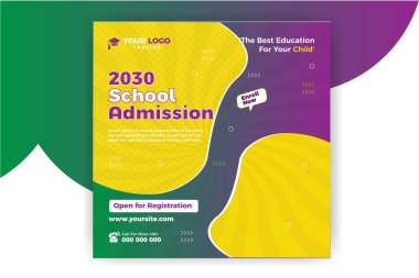 Okul giriş sosyal medyası Instagram sonrası afiş tasarımı