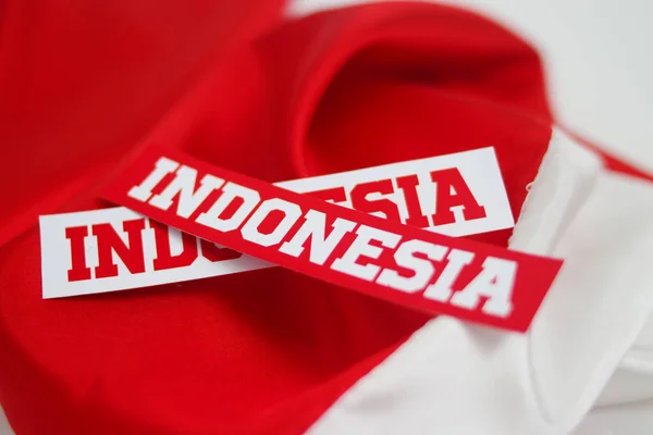 Indonésia Texto Fundo Bandeira Vermelha Branca Com Espaço Cópia Vazio — Fotografia de Stock
