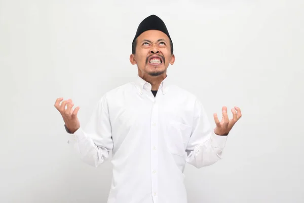 Egy Dühös Fiatal Indonéz Férfi Aki Énekes Különleges Vagy Kopiást — Stock Fotó