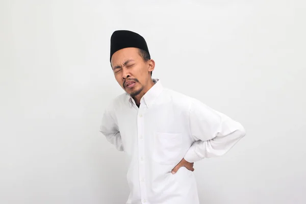 Fiatal Indonéz Férfi Visel Songkok Vagy Peci Vagy Kopiah Szenved — Stock Fotó