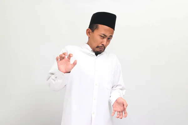 Tan Asqueroso Hombre Indonesio Molesto Usando Una Canción Peci Kopiah —  Fotos de Stock