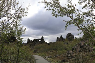 İzlanda 'da lommuborgir doğa rezervlerinde benzersiz lav oluşumları