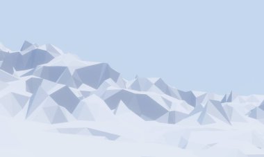3D düşük çokgen kar dağı.