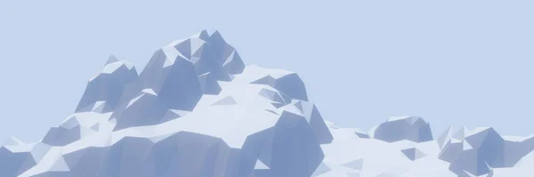 Nízká Polygonová Sněhová Hora — Stock fotografie