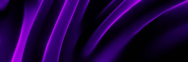 3D rendering purple and black abstract wave background.