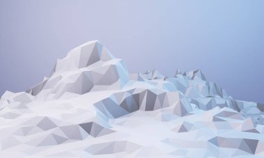 3D düşük çokgen buz dağını oluştur.