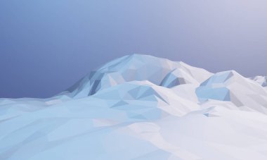 3D düşük çokgen buz dağını oluştur.