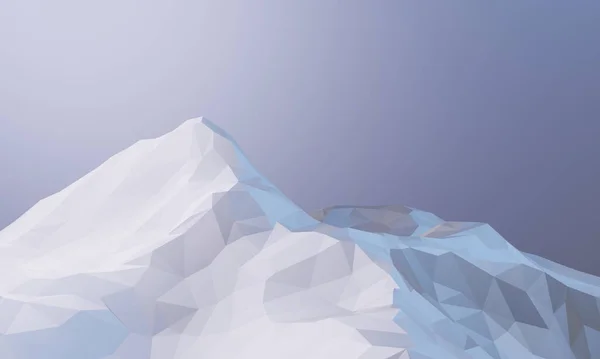 Renderizar Montanha Gelo Polígono Baixo — Fotografia de Stock