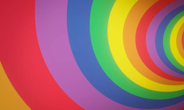 3D rendering Wavy rainbow color background. LGBTQ background.