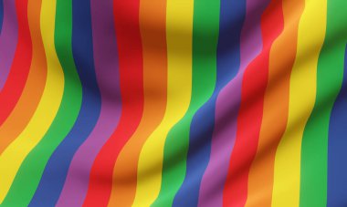 3D rendering Wavy rainbow color background. LGBTQ background.