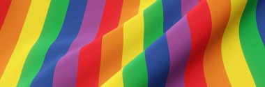 3D rendering Wavy rainbow color background. LGBTQ background.