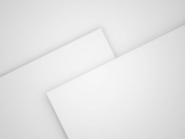 3D render whtie layered paper cut background.