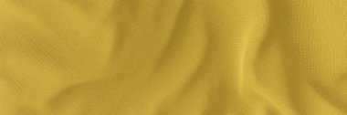 3D render yellow wavy fabric background.