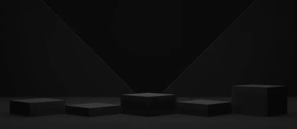 3D渲染黑色讲台 模拟产品 — 图库照片