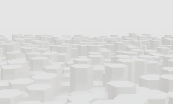 Рендеринг Абстрактный Белый Шестиугольник Фон — стоковое фото