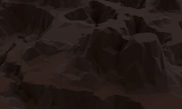 3Dレンダリング低ポリ石の山 風化した岩石地形 — ストック写真