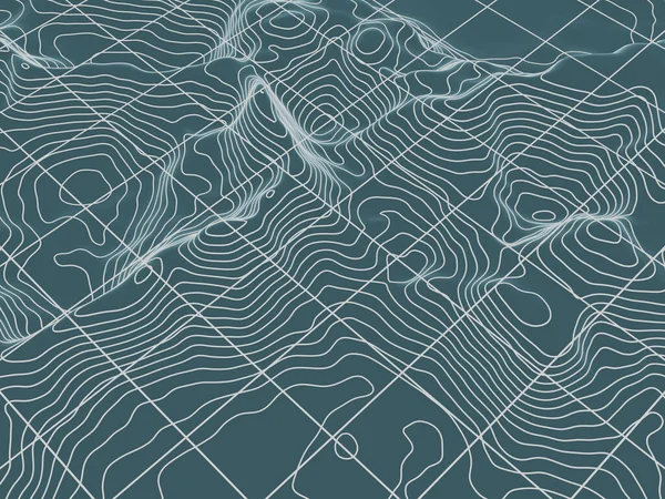 Топографічна Контурна Карта Лініями Сітки — стокове фото
