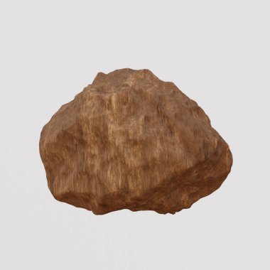 3D Brown yıpranmış kaya. Taş örneği.