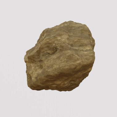 3D Brown yıpranmış kaya. Taş örneği.