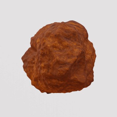 3D Brown yıpranmış kaya. Taş örneği.
