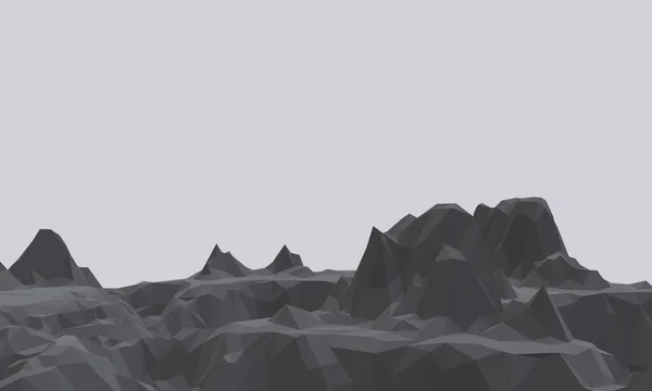 Рендеринг Черного Камня Горы Каменная Местность — стоковое фото