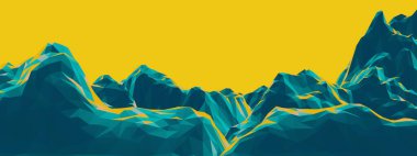 3D alçak polyester taşı dağını yaraladı. Kaya arazisi.