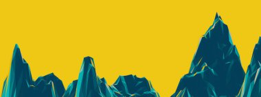 3D alçak polyester taşı dağını yaraladı. Kaya arazisi.