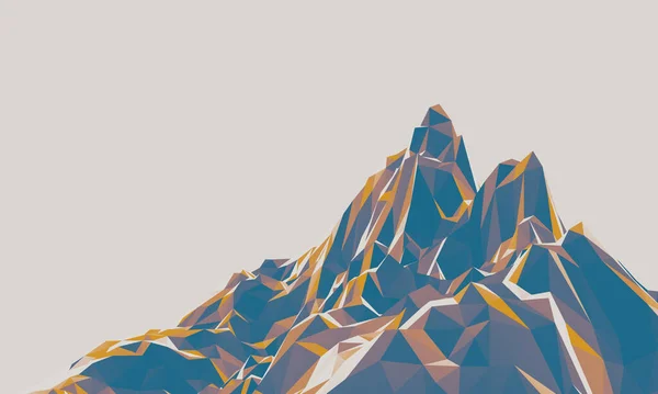 Vykreslování Nízké Poly Kámen Hora Skalní Terén — Stock fotografie