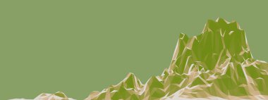 3D alçak polyester taşı dağını yaraladı. Kaya arazisi.