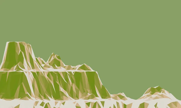 Vykreslování Nízké Poly Kámen Hora Skalní Terén — Stock fotografie
