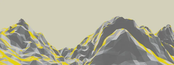 Renderizar Montanha Pedra Poli Baixa Terreno Rochoso — Fotografia de Stock