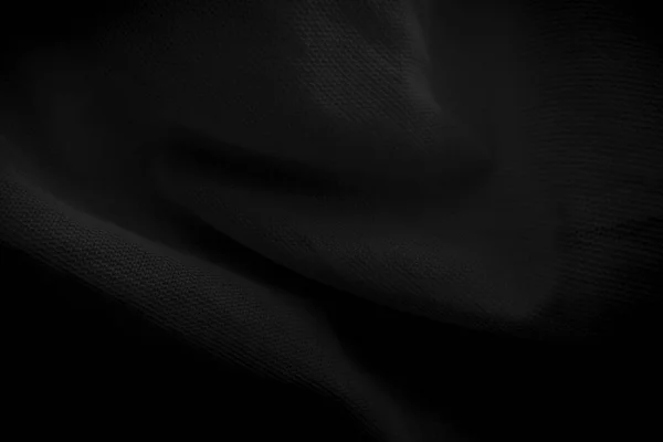 Paño Ondulado Negro Abstracto Fondo Tela Oscura —  Fotos de Stock