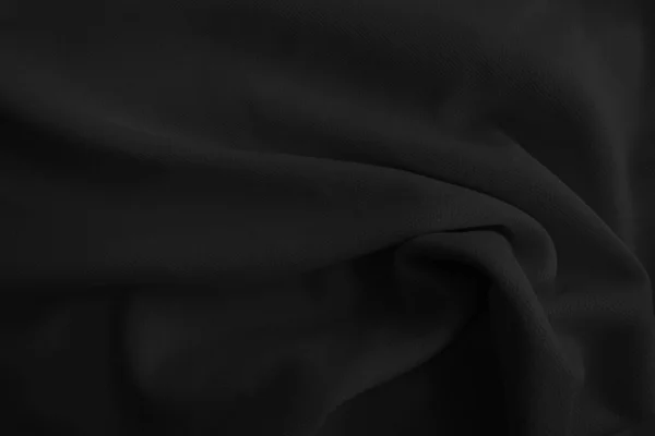 Soyut Siyah Dalgalı Kumaş Koyu Renk Kumaş Arkaplan — Stok fotoğraf
