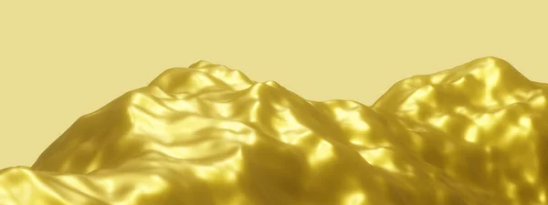 Render Golden Mountain Abstract Gold Terrain — Stock Photo, Image