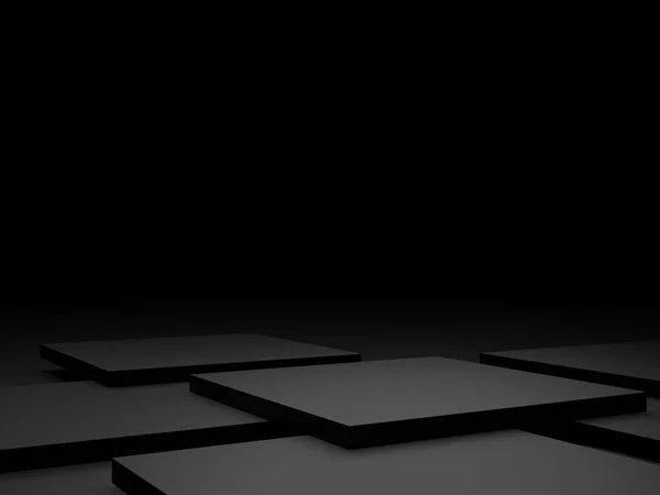 3Dレンダリングされた黒いステップの背景 — ストック写真