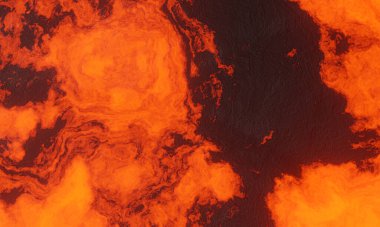 Volkanik lav arka planı. Erimiş kaya.