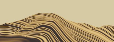 Üç boyutlu döşeme kumtaşı dağı. Tortul arazi.