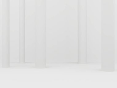 3B beyaz geometrik şekil arkaplanı